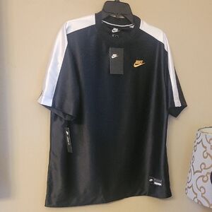 Nike Women's Black and White Jersey with Gold Logo